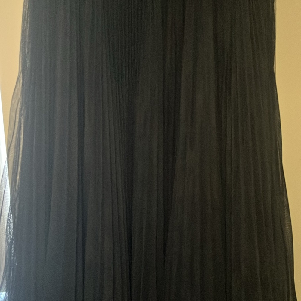 Hutch Amara Bustier Pleated Tulle Fit & Flare Midi Dress: color navy - Picture 13 of 13